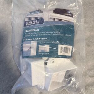 Veranda Level Rail Bracket Kit Traditional White 1001303912 New Sealed